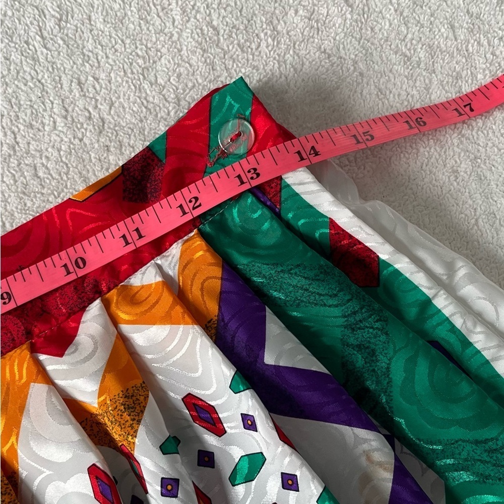 Vintage Jacquard Skirt + Scarf Set, Vibrant Multicolor Print. Women Sz 6 - Picture 6 of 16